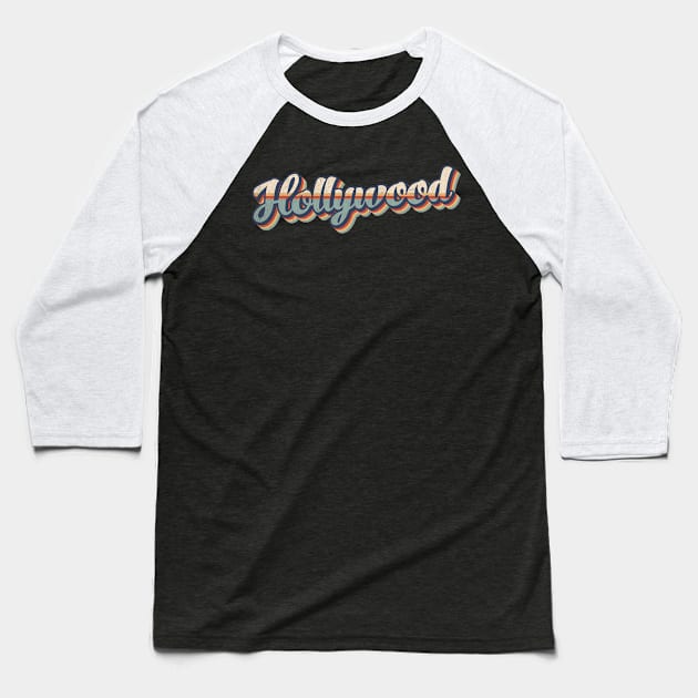 Hollywood // Retro Vintage Style Baseball T-Shirt by Stacy Peters Art